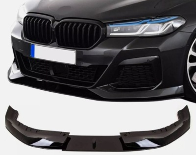 Накладка сплиттер ac style bmw g30 g31 lci чёрный блеск фото №1