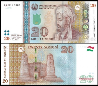 Tadzykistan 20 Somoni 2022 P-25 UNC