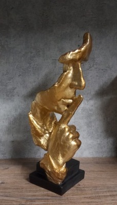 Rzeźba -Cisza.H-33cm.Złoty