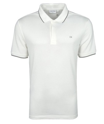 CALVIN KLEIN polo męskie, slim, białe, S