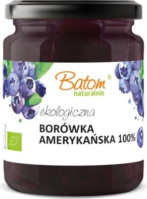 BIO Dżem z BORÓWKI AMERYKAŃSKIEJ 100% borówka BEZ CUKRU 240 g Batom