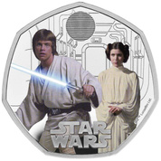 Star Wars: Luke Skywalker and Princess Leia 50p Silver 2023 Proof