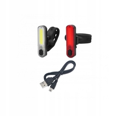 OŚWIETLENIE ROWEROWE ZESTAW 10 LED AZIMUT COB USB