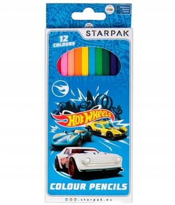 KREDKI OŁÓWKOWE HOT WHEELS 12 KOLORÓW STARPAK