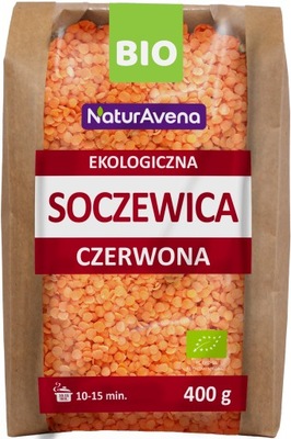 SOCZEWICA CZERWONA BIO 400 g - NATURAVENA