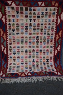 STARY TKANY WEŁNIANY RASOWY KILIM 1,12/1,65m