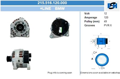 BV PSH ALTERNADOR BMW 120A ALTERNADOR  