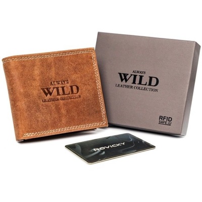 Portfel Produkt męski Always Wild skóra naturalna brązowy N0035-CHM-8717 COGNA