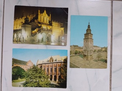 3 stare pocztówki z Krakowa bez obiegu