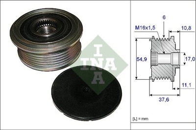 КОЛЕСО ШКИВ ГЕНЕРАТОРА DB W176 A180CDI 12- 535012310