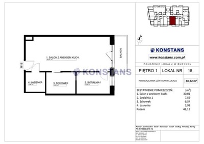 Mieszkanie, Gliniak, 48 m²