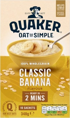 QUAKER Banana__Płatki Owsiane__10 saszetek UK