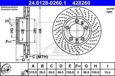 24.0128-0260.1 DISC HAM.PRZOD P PORSCHE BOXSTER 12-  