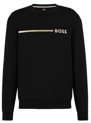 HUGO BOSS CZARNA BLUZA ZŁOTE LOGO ROZ. L