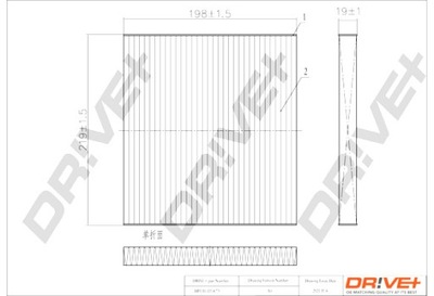 DRIVE+ ФИЛЬТР САЛОНА TOYOTA COROLLA 01-08 STAND ARD