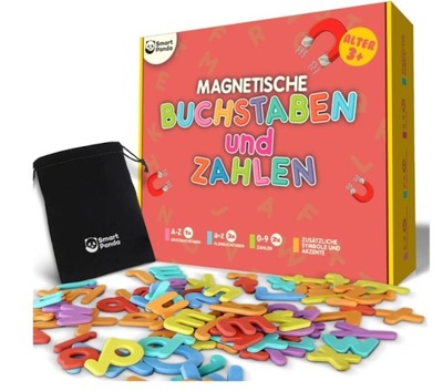 SMART PANDA Magnetyczne litery i cyfry dla dzieci niemiecki alfabet nauka