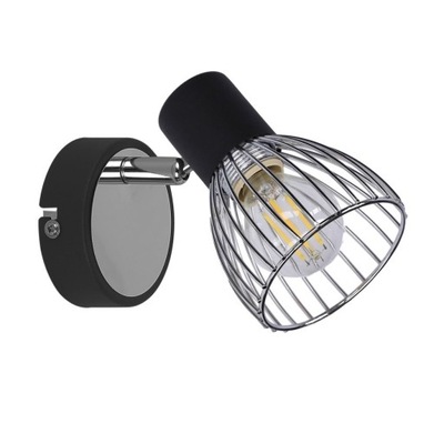 Lampa ścienna kinkiet 1X40W E14 czarny + chrom