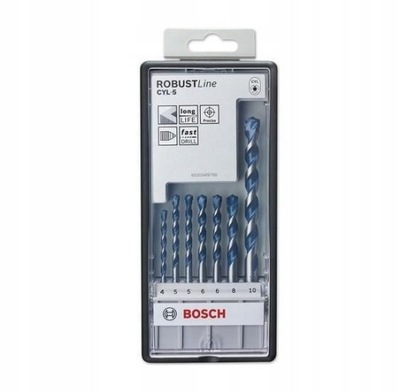 BOSCH WIERTŁA DO BETONU CYL-5 7 SZTUK 4.0-10.0 MM