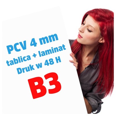 Druk na PCV Tabliczka druk PCV TABLICA B3 4mm