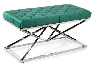 Pikowana ławka zielone siedzisko Glamour WADA