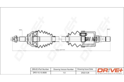 DRIVE+ ПОЛУОСЬ ПРИВОДНАЯ PEUGEOT 3008 09-16 L