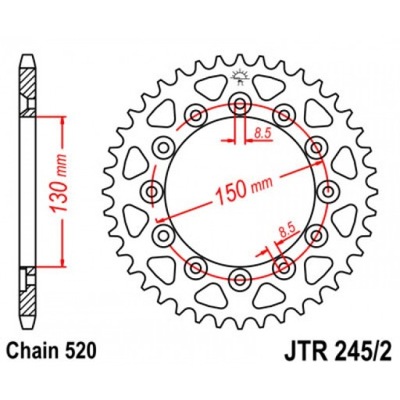 ЗУБЧАТКА ЗАДНЯ JT 42-ZĘBY YZF 750 1993-1998