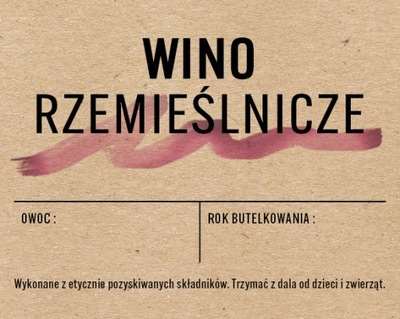 naklejki samoprzylepne 10 sztuk WINO Rzemieślnicze