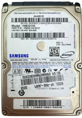 320 GB 2,5 cala sata SAMSUNG kompletne