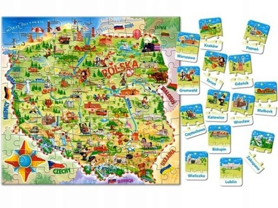 Mapa Polski puzzle i quiz
