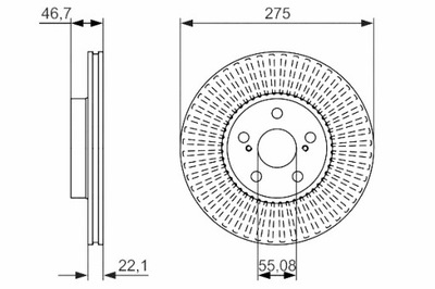 BOSCH DISCOS DE FRENADO 2SZT. PARTE DELANTERA SUBARU TREZIA TOYOTA ALLION II BB  