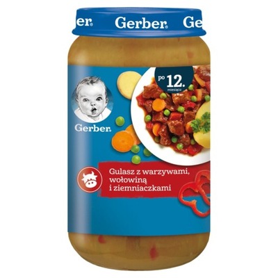 Gerber gulasz z warzywami wołowiną i ziemniaczkami po 12 miesiącu 250 g