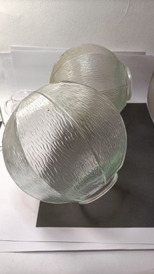 Dwa stare szklane klosze nieużywane szkło PRL do lamp design komplet