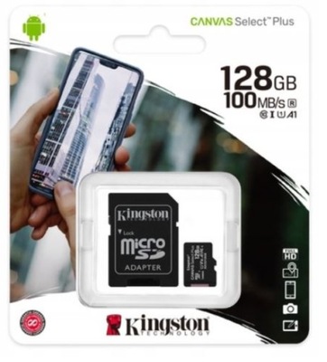 Karta microSD Kingston 128 GB class 10 100 mb/s 85 mb/s 128GB SDXC