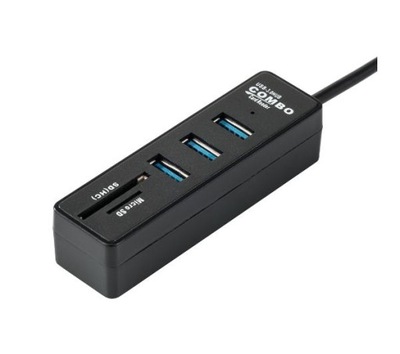 Hub USB Adapter Rozdzielacz Czytnik kart SD/microSD / 3 porty USB 3.0