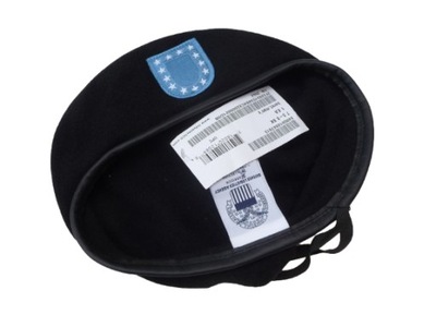 BERET WOJSKOWY CZARNY TŁOCZONY FLASH BLACK BERET PIECHOTY US ARMY INFANTRY