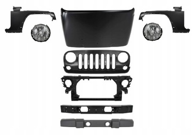 JEEP WRANGLER JK 2006-2009 COMPLETE SET FRONT HOOD  