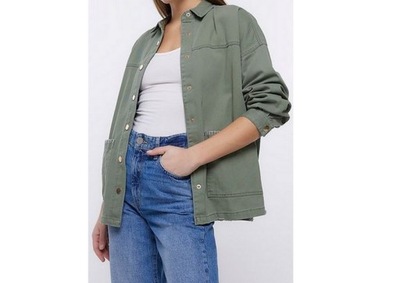 River Island KOSZULA KHAKI Z KIESZENIAMI ROZMIAR M