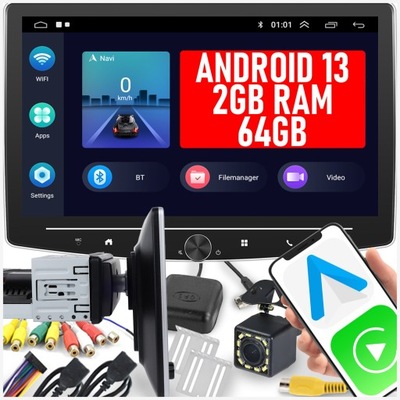 RADIO DE AUTOMÓVIL 1 DIN ANDROID AUTO CARPLAY MIRROR LINK 2GB/32GB RDS 10