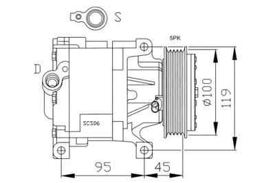 NRF KOMPRESORIUS KONDICIONAVIMO ABARTH 500 595 695 500C 595C 695C FIAT 500 