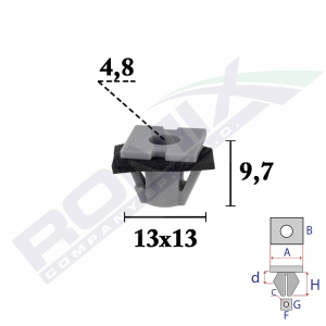 REMACHE RANURA DE MONTAJE BRIDAS LATERALES PARA HYUNDAI  