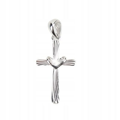 Skrzyżowany wisiorek 925 Sterling Silver jasny