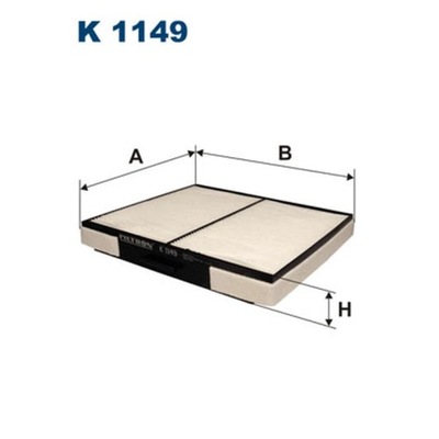 ФИЛЬТР, ВЕНТИЛЯЦИЯ СТОРОНЫ ПАССАЖИРА ФИЛЬТРON K 1149