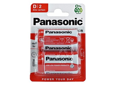 Bateria cynkowo-węglowa Panasonic D R20 2 szt.