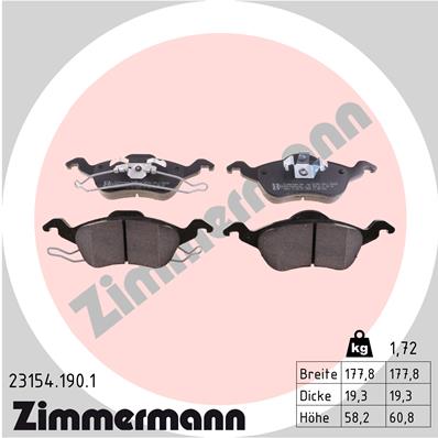 ZIMMERMANN 23154.190.1 TRINKELĖS STABDŽIŲ 