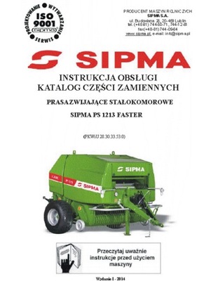 SIPMA PS 1213 Faster instrukcja\/katalog (2014) фото