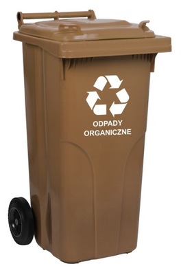 Pojemnik na odpady 120L kosz śmietnik - brązowy