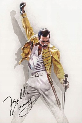 Plakat Obraz Queen Freddie Mercury Autograf 70x50