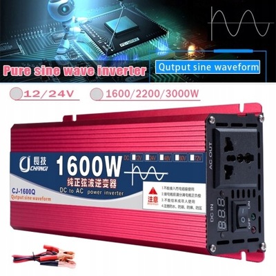 1600W 12V 220V LIMPIO FALA SINUSOIDALNA FALOWNIK  