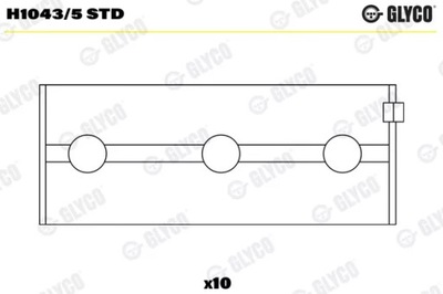 ВКЛАДЫШИ GŁ.FIAT 1.7D /GLYCO/ H1043/5 STD GLYCO САЙЛЕНТБЛОК ПОДШИПНИКА ВАЛА