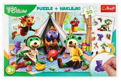 Puzzle Rodzina Treflików 30 el. + Naklejki 90989